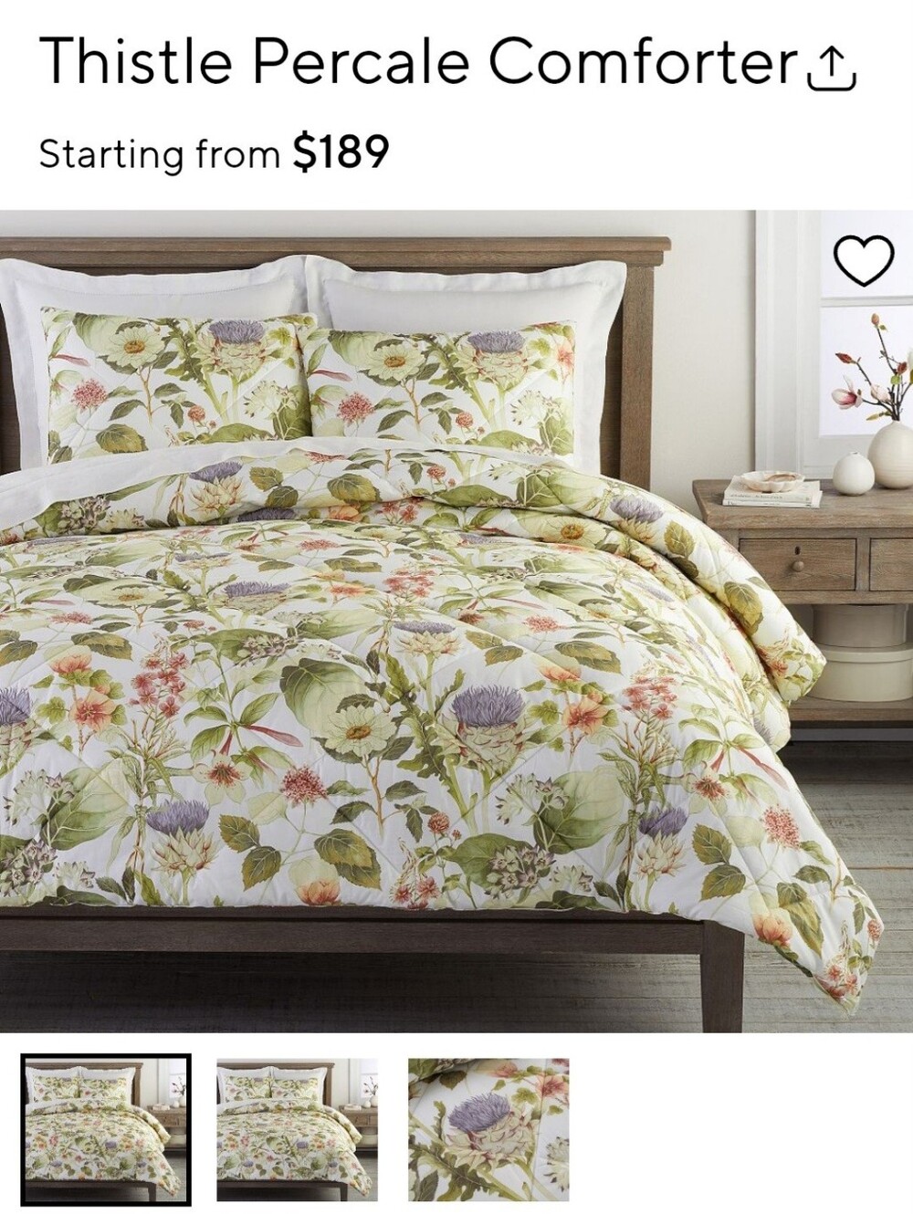 Pottery Barn Thistle Full Queen Duvet Sham Cotton Set